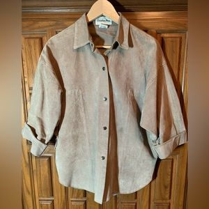 Vintage Suede!  Charles Allen Beige Suede Leather Over Shirt Jacket